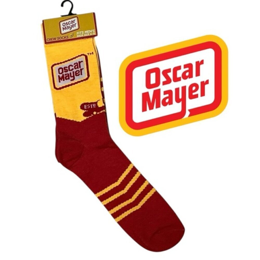 Oscar Mayer Weiner Wagon Novelty Crew Socks Unisex Women 7-13 Men 6-12 New NWT - Picture 3 of 16